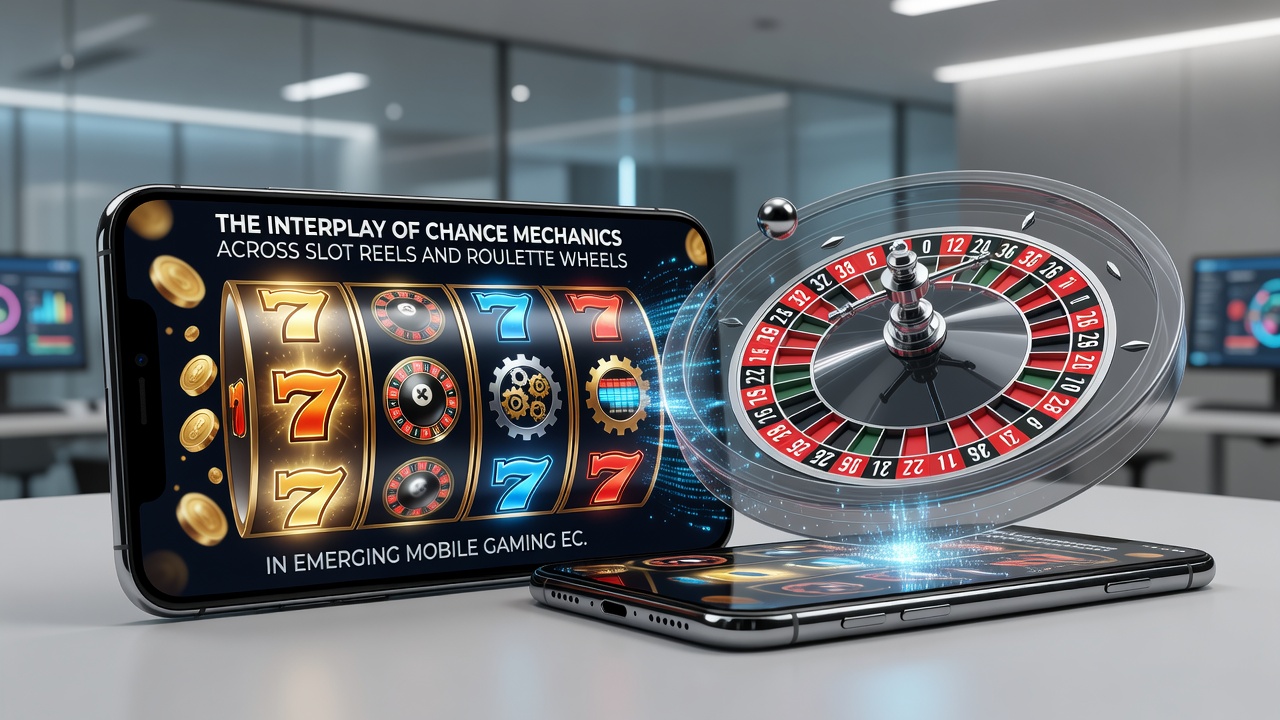 Close-up of hybrid mobile game combining slot symbols and roulette betting layout
